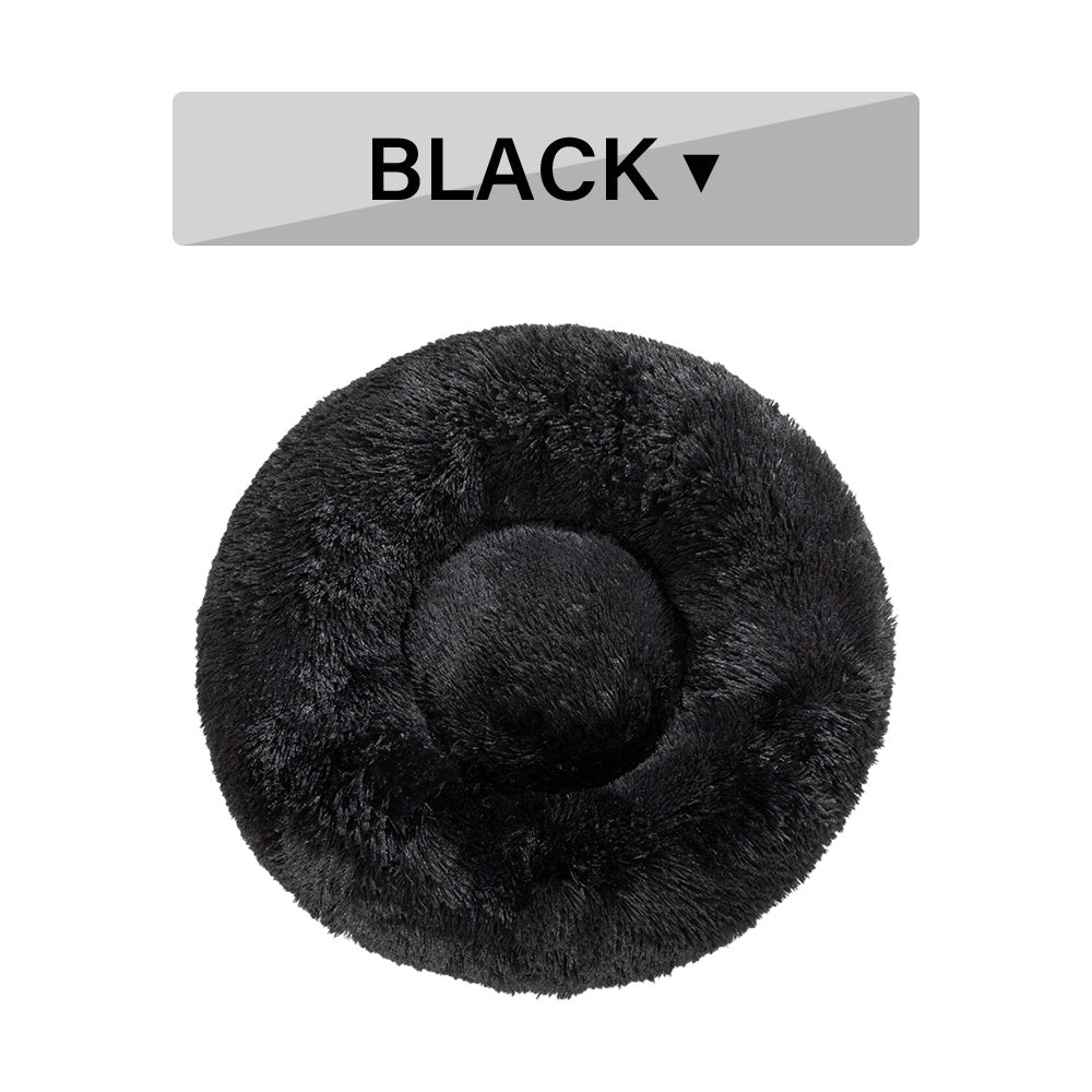 Flauschiges Donut-Hundebett – Luxus-Langflor-Plüsch, 11 Farben, S–XL