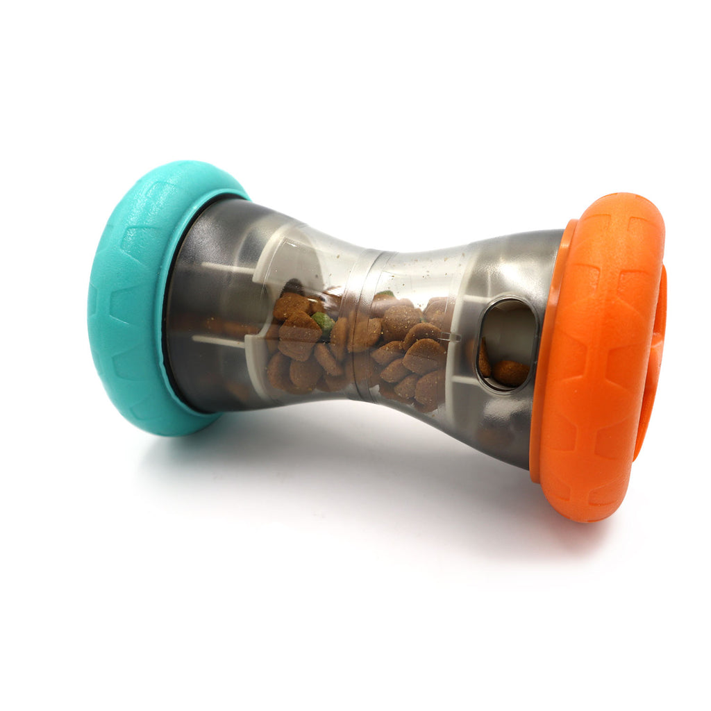 Hantel-Futterspender für Hunde – Rollender Slow Feeder & Intelligenzspielzeug