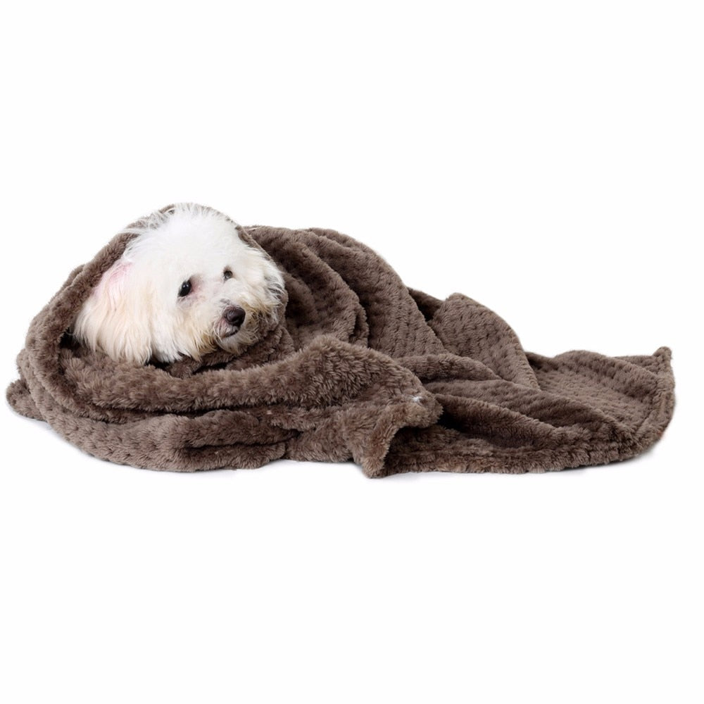Warme Flanell-Decke fuer Hunde - 70x100 cm | 3 Farben | Sofa Auto Bett