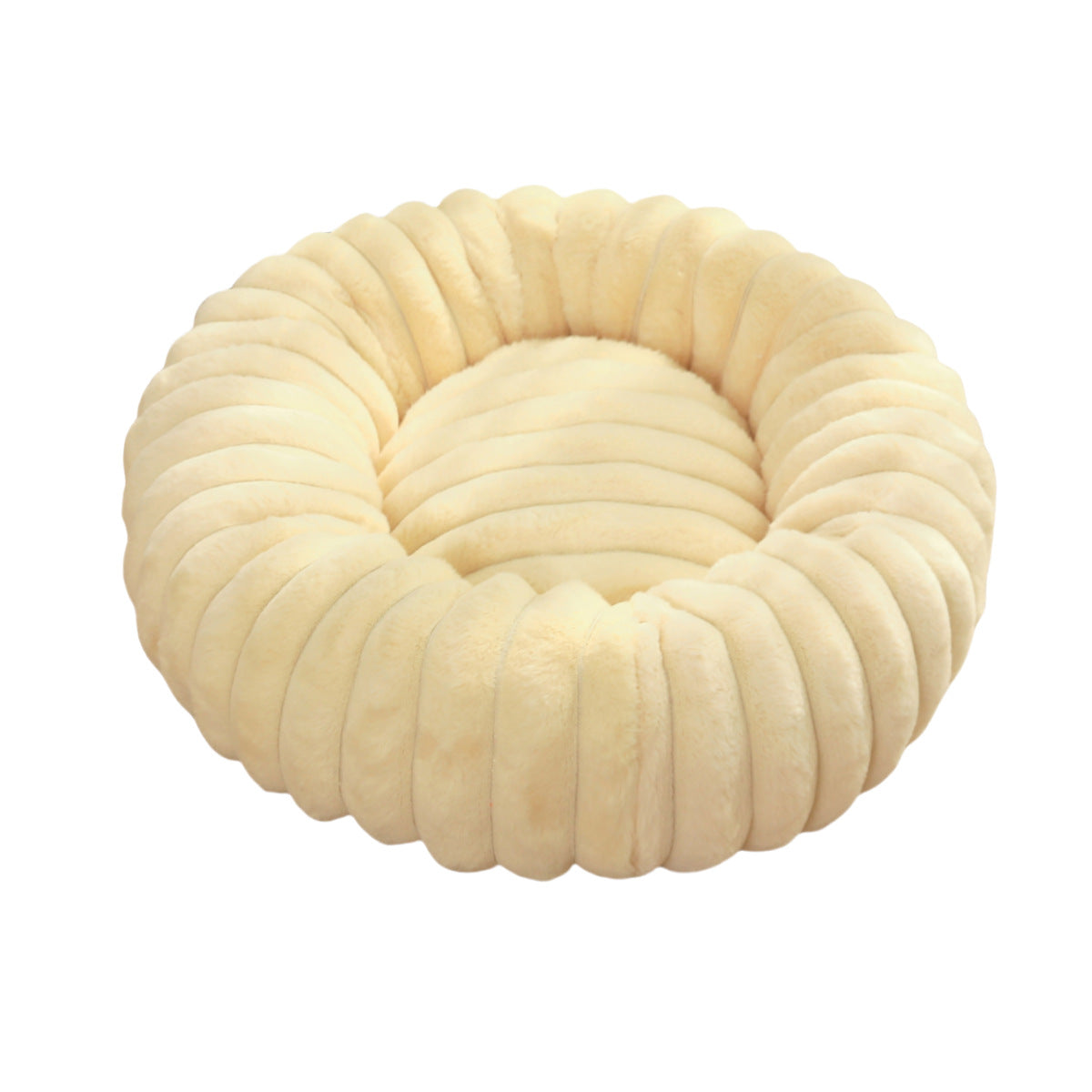 Rundes Hundebett Plüsch – Langhaar & warm | 6 Farben | 40–90 cm