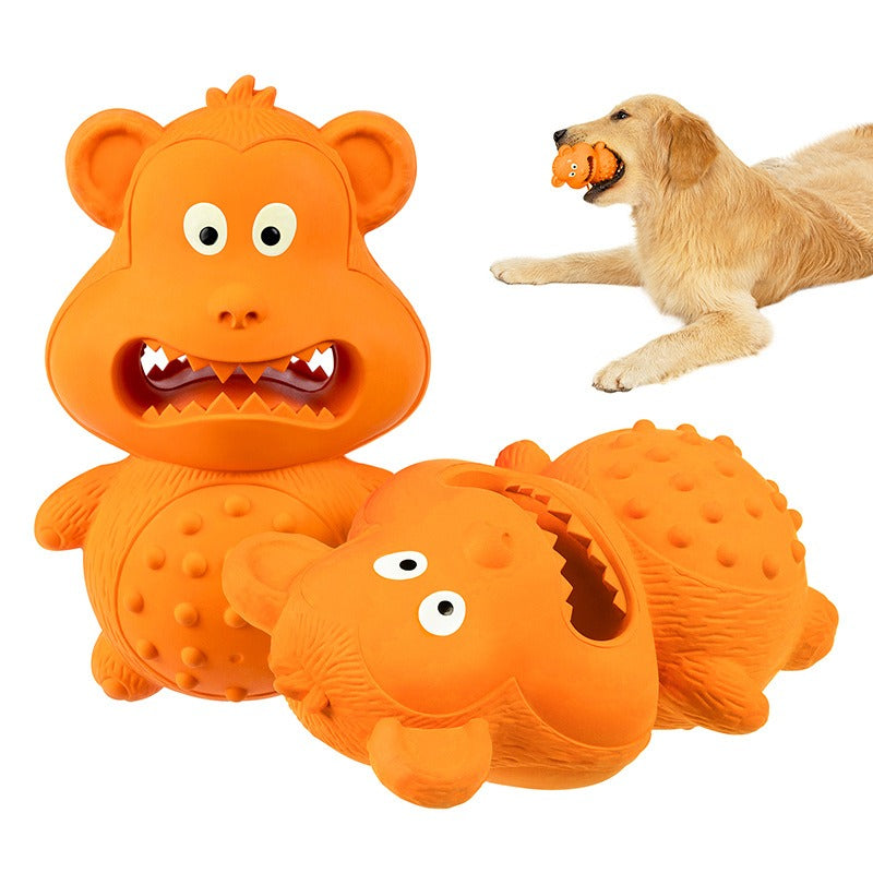 Bissfestes Affen-Kauspielzeug für Hunde – Leckerli-Spielzeug aus Gummi zum Stressabbau
