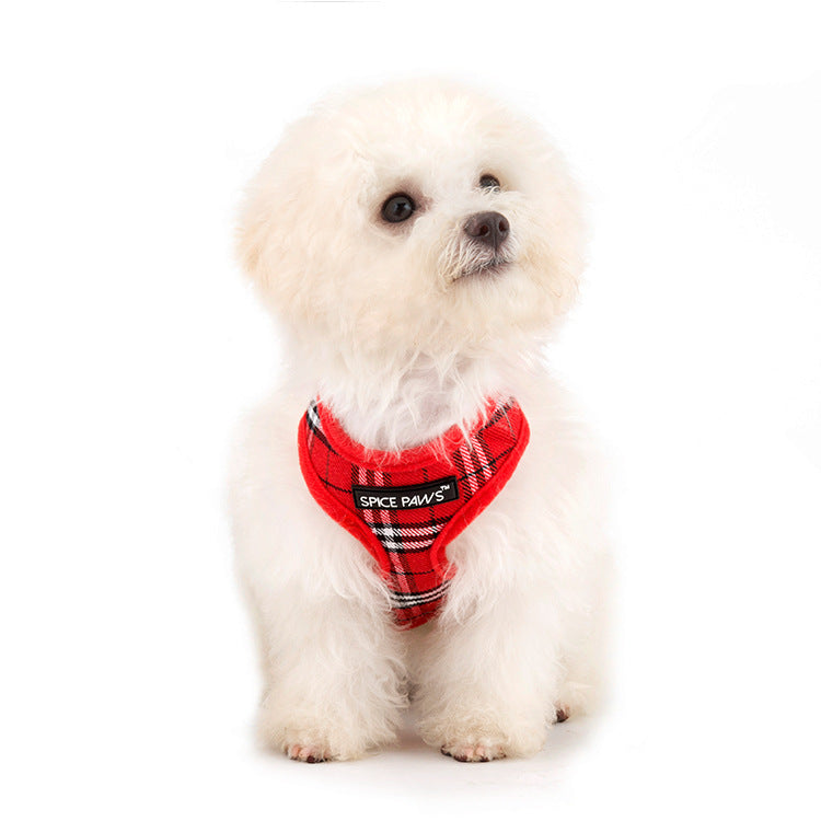 Hundegeschirr Weste Karo-Design – Verstellbar, Polyester, XS–XL
