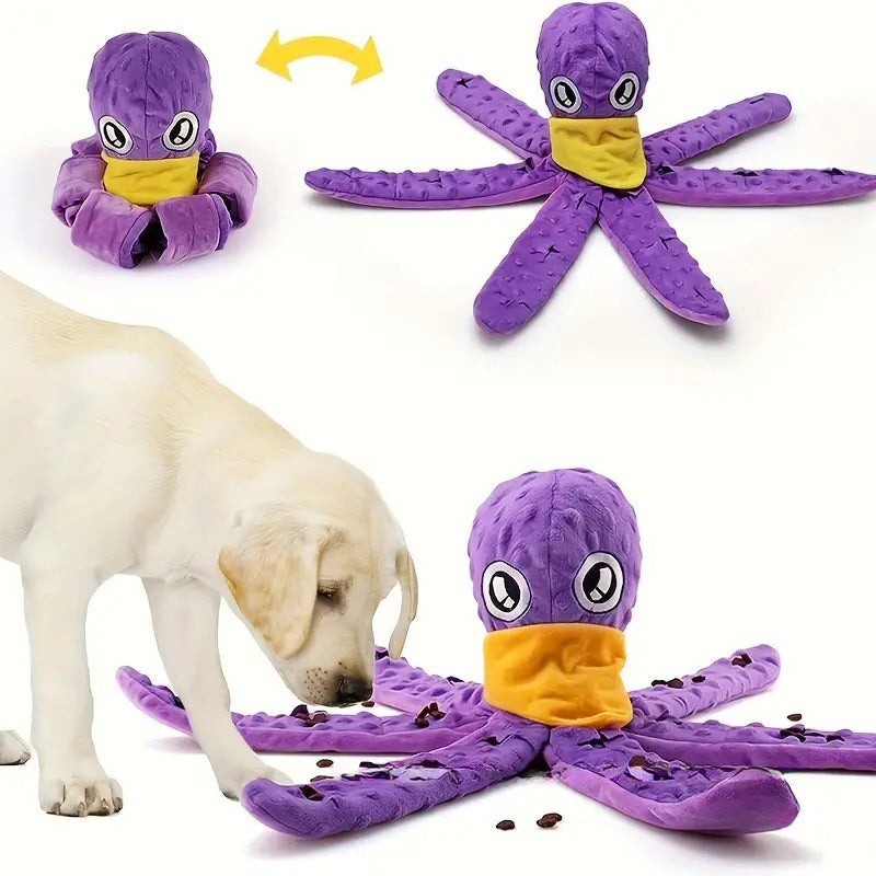 Oktopus-Schnþffelspielzeug für Hunde – Plüsch, Quietscher & Knister