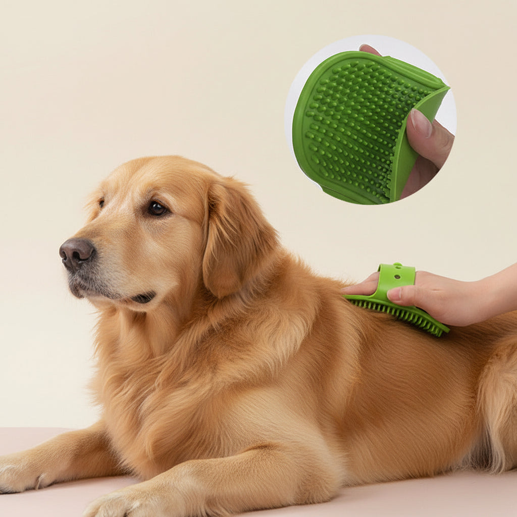 Silikon-Badebürste & Massagekamm für Hunde – Fellpflege & Haare entfernen | TPR | 10 Farben