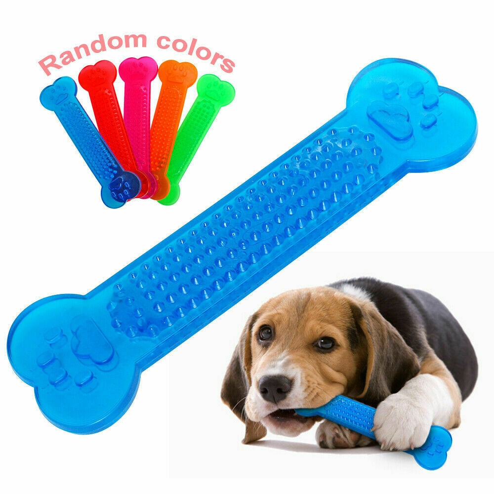 Gummi-Kauknochen für Hunde – Zahnbürsten-Spielzeug für starke Kauer, 15 cm