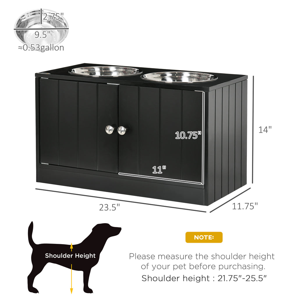 Premium Hundenapf-Station mit Stauraum-Schrank – 44L, Edelstahl & Magnetverschluss