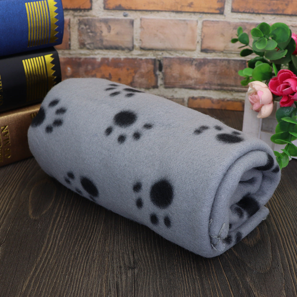 Fleece-Hundedecke mit Pfoten-Print – 5 Farben, 2 Größen