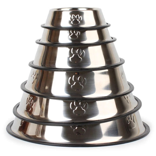 Edelstahl Hundenapf – Rutschfest, 6 Größen (Ø15–34 cm)