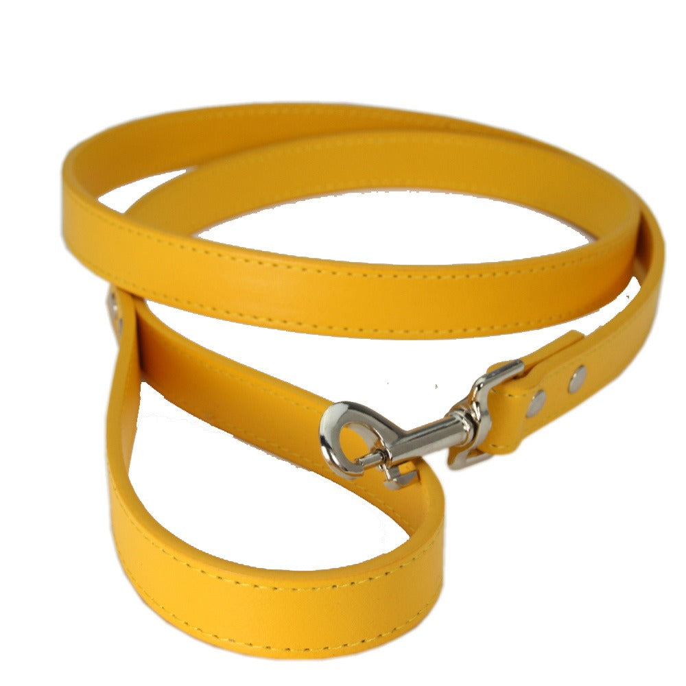 PU-Leder Hundeleine – 16 Farben, 1,0 / 1,5 / 2,0 cm x 120 cm, für Hunde & Katzen