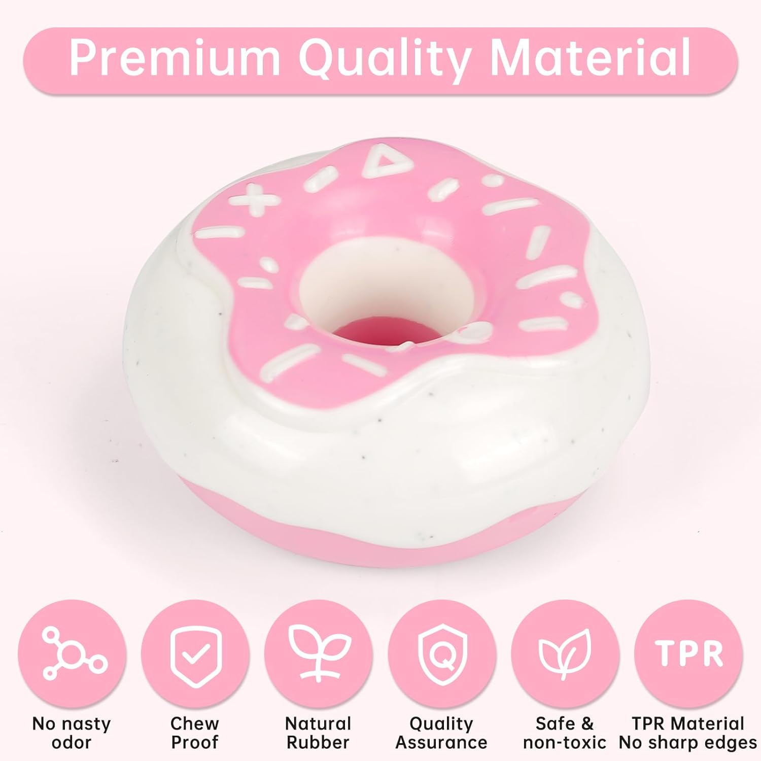 Donut Kauspielzeug für Hunde – TPR, Quietscher & Zahnpflege