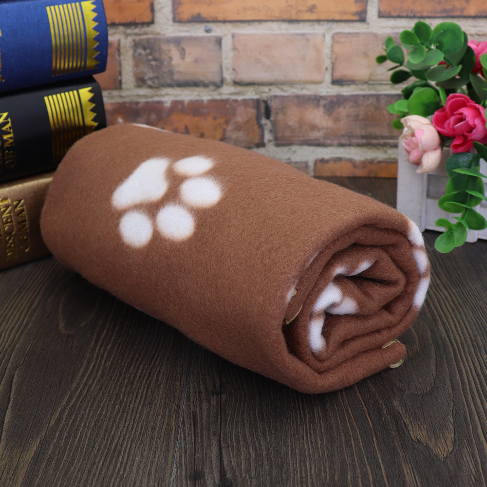 Fleece-Hundedecke mit Pfoten-Print – 5 Farben, 2 Größen