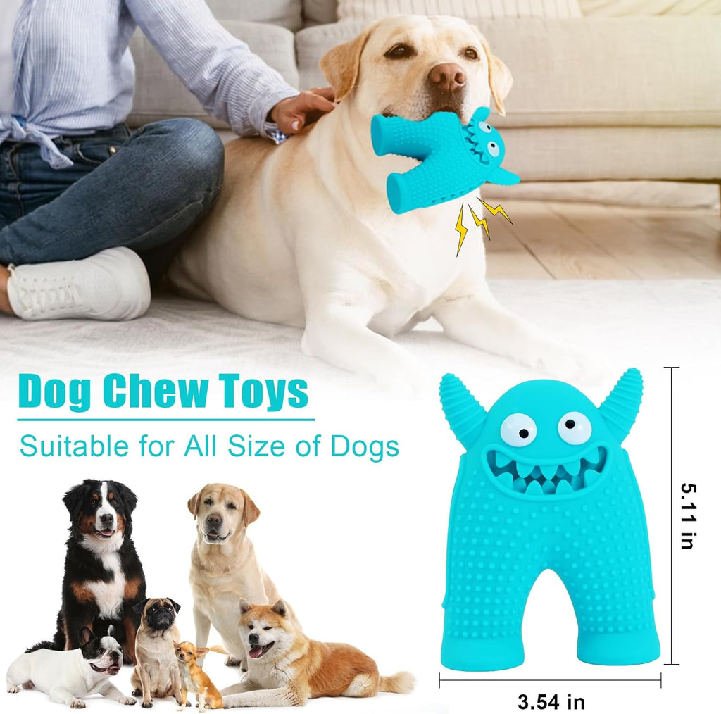 Monster-Kauspielzeug für Hunde – Naturkautschuk, Quietscher & Zahnpflege