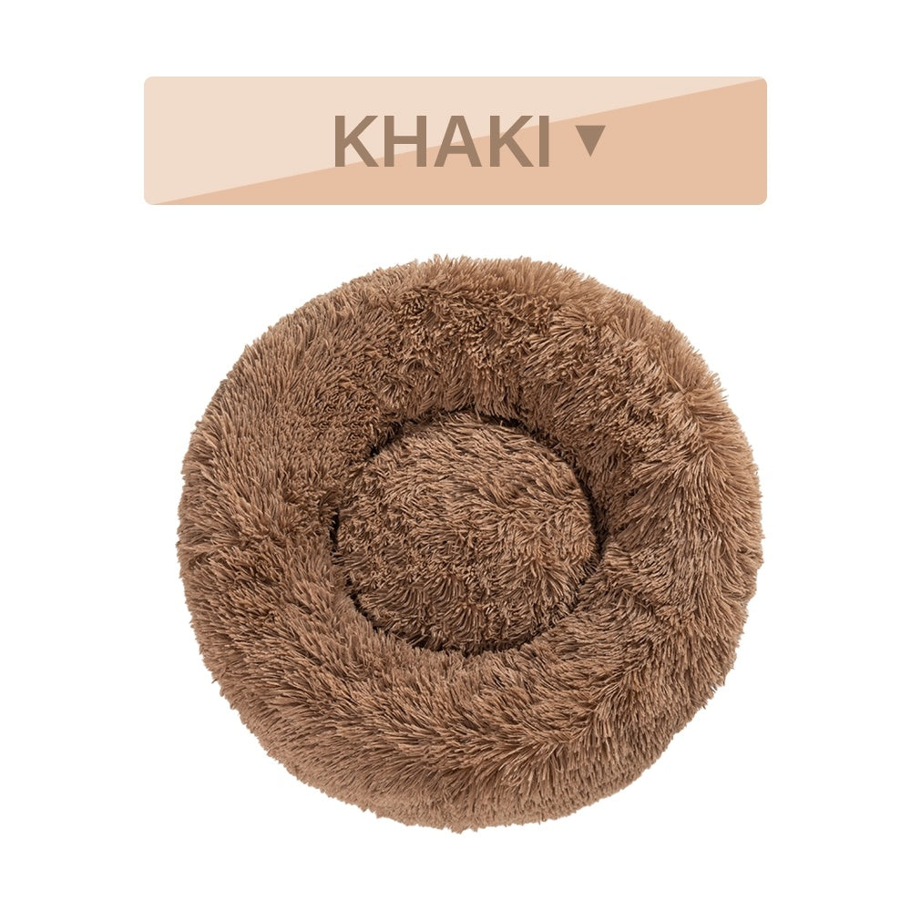 Flauschiges Donut-Hundebett – Luxus-Langflor-Plüsch, 11 Farben, S–XL