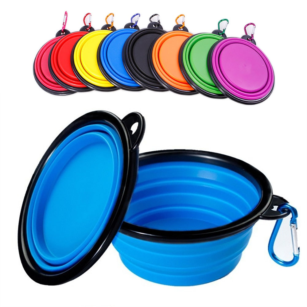 Faltbarer Silikon-Reisenapf für Hunde – 350ml oder 1000ml, mit Karabiner