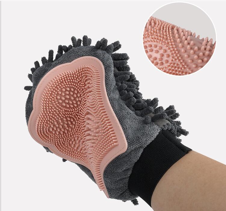 Duschhandschuh für Hunde – doppelseitig, Massage & Reinigung, 3 Farben