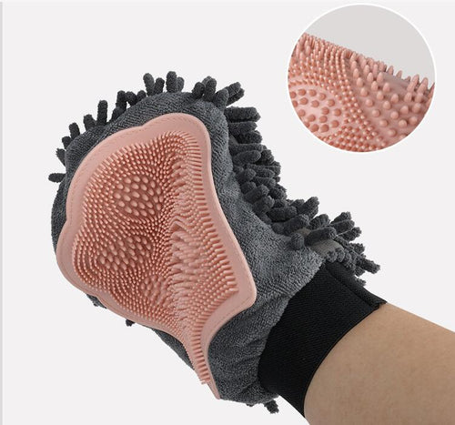 Duschhandschuh für Hunde – doppelseitig, Massage & Reinigung, 3 Farben