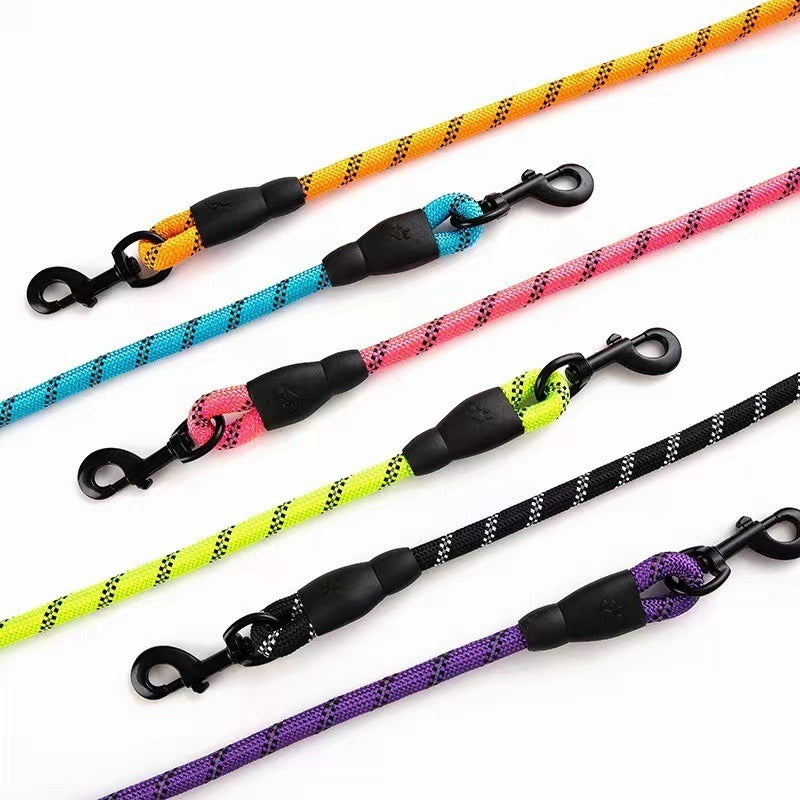 Hundeleine mit Schaumstoffgriff – Nylon-Rundseil, 8 Farben