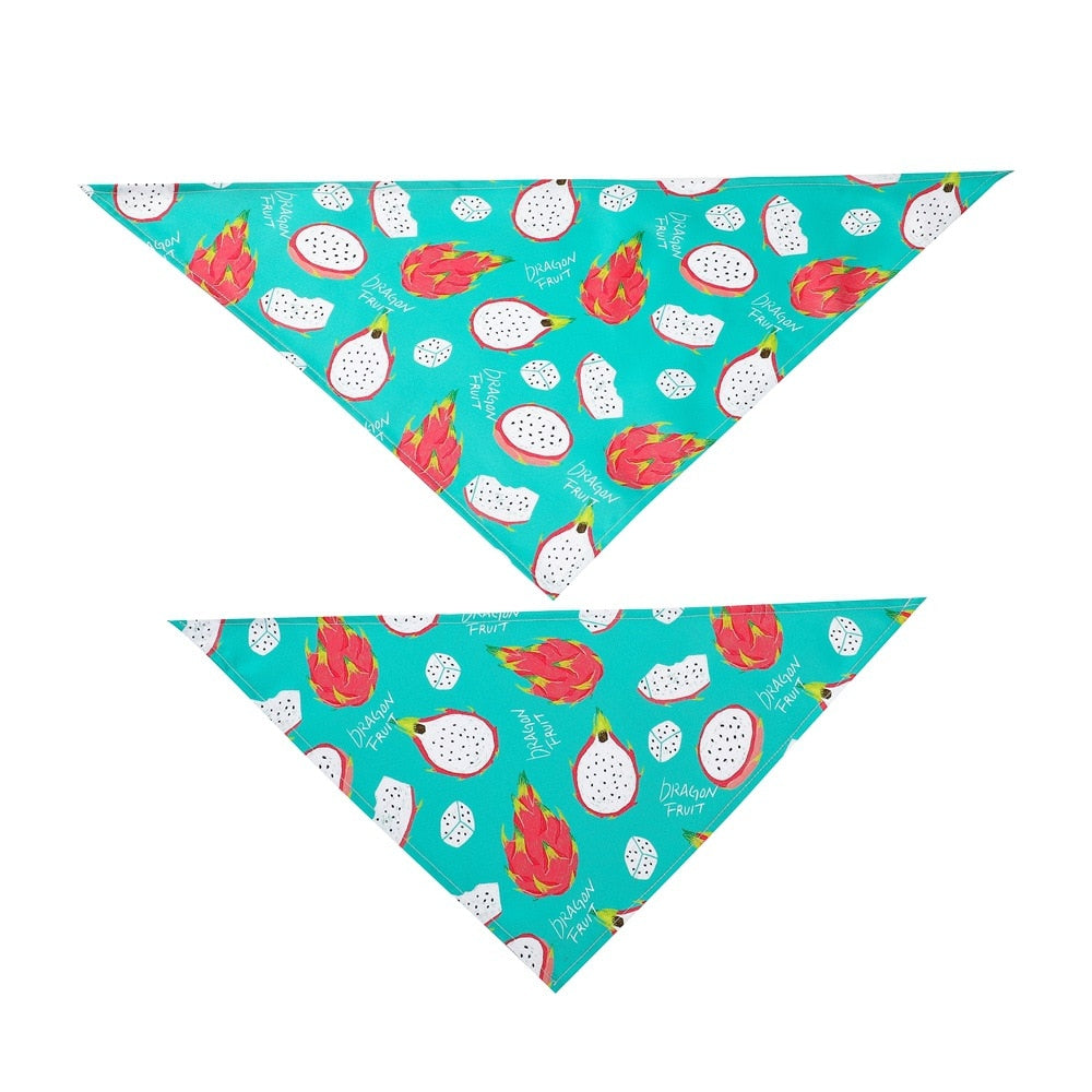 Hunde-Bandana mit Frucht-Motiv – Baumwolle, 6 Designs, 2 Größen