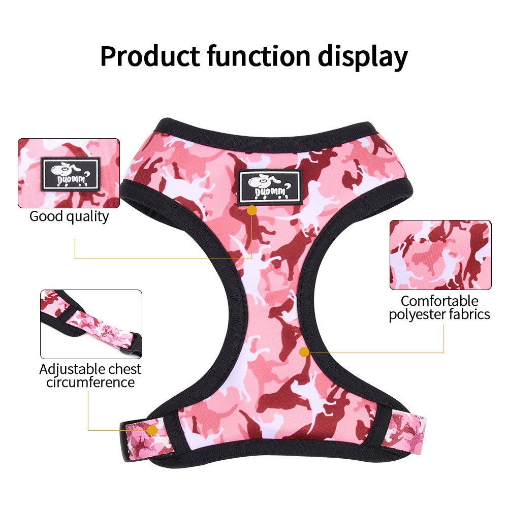 Hundegeschirr-Set Camouflage – 4-teilig, S–XL, 4 Farben