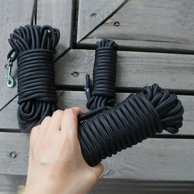 Schleppleine für Hunde – Nylon, schwarz, 5m / 10m / 15m