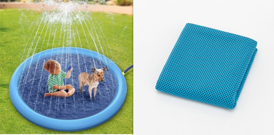 Aufblasbares Sprüh-Planschbecken für Hunde & Kinder – Sommerspaß im Garten