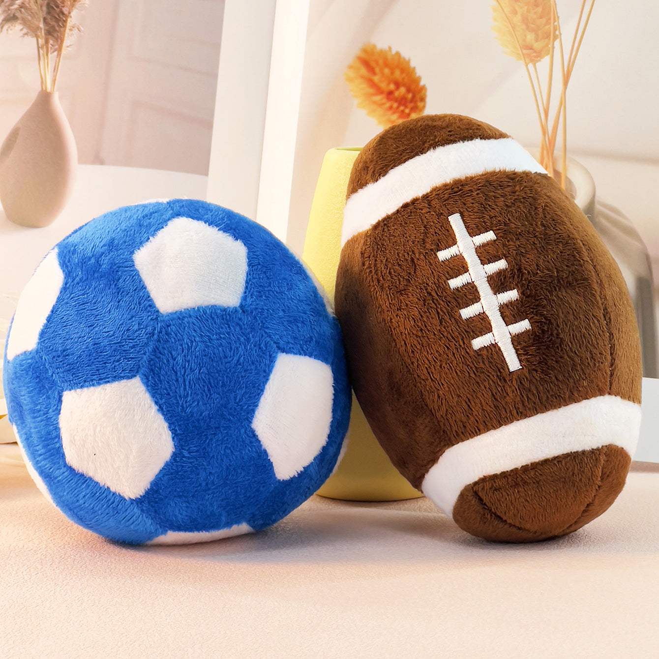 Plüsch-Sportball für Hunde – Fußball & Rugby zum Apportieren & Spielen