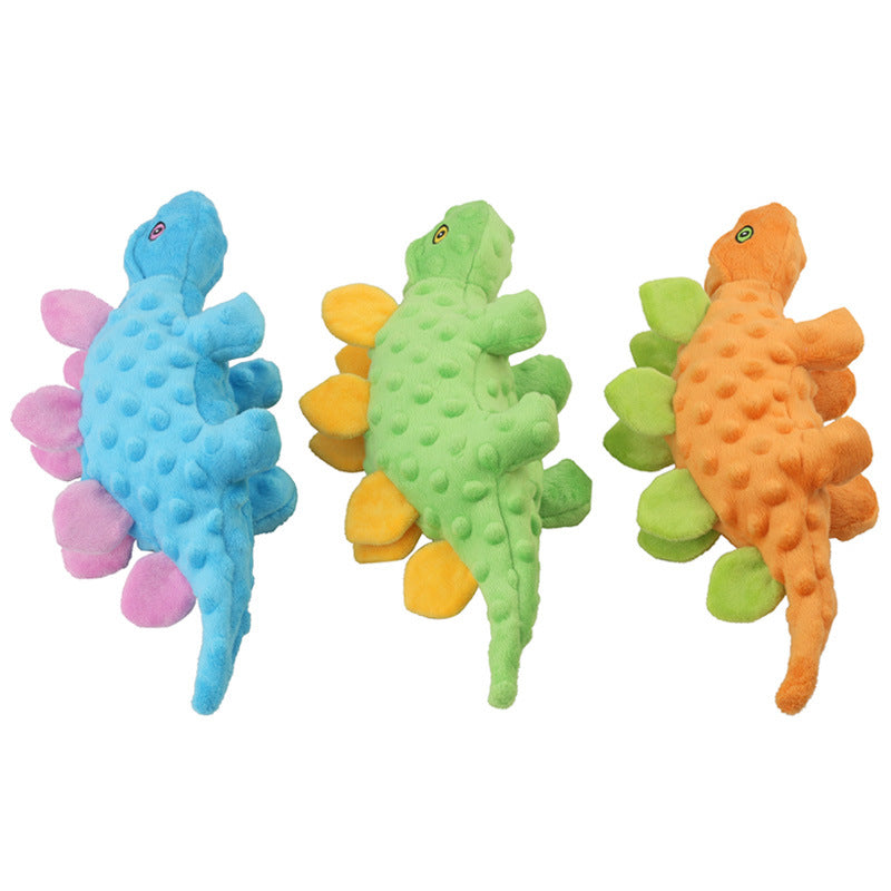 Hundespielzeug Plüsch-Stegosaurus 2-in-1 | Sound & Stachelball | 33 cm | 3 Farben