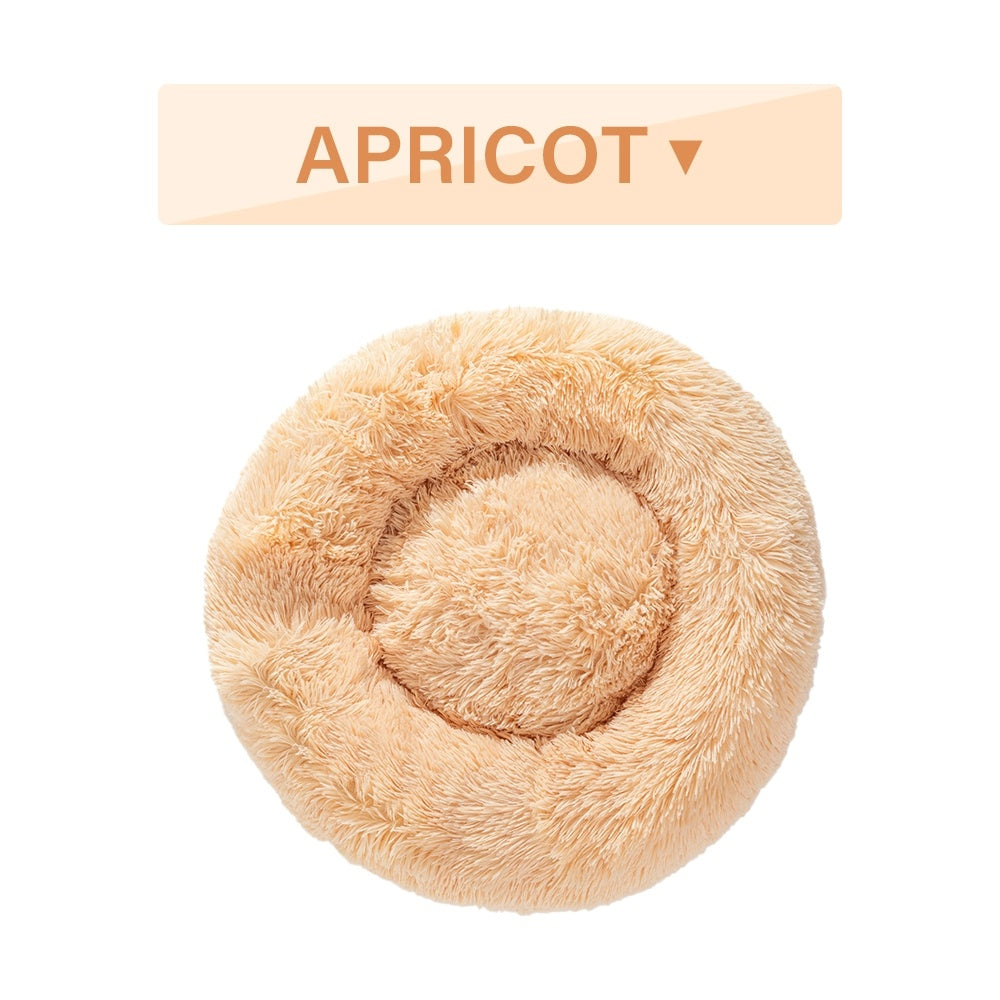 Flauschiges Donut-Hundebett – Luxus-Langflor-Plüsch, 11 Farben, S–XL