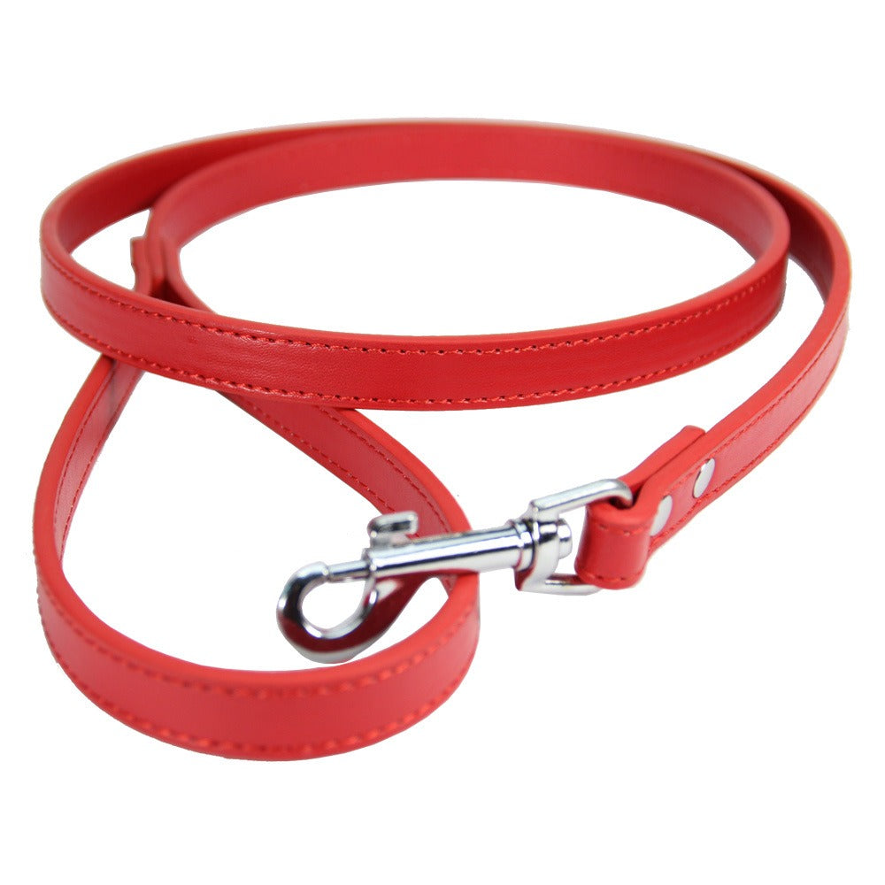 PU-Leder Hundeleine – 16 Farben, 1,0 / 1,5 / 2,0 cm x 120 cm, für Hunde & Katzen