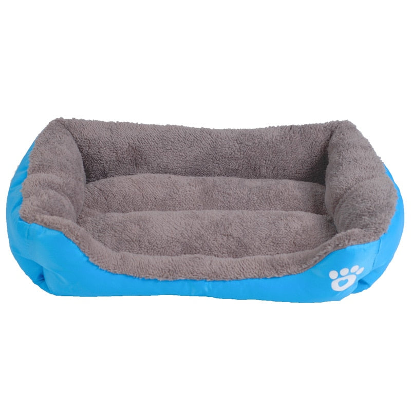 Fleece Hundesofa mit Pfoten-Design – weiches Hundebett wasserfest, 9 Farben, S bis XXXL