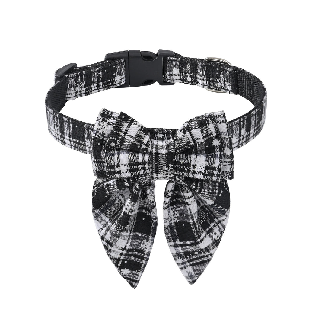 Weihnachts-Hundehalsband Schneeflocke mit Schleife | 3 Farben | S–L