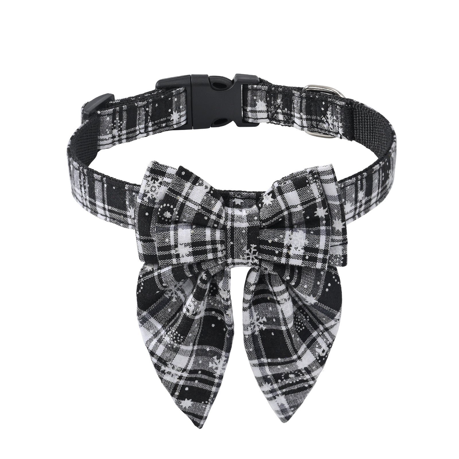 Weihnachts-Hundehalsband Schneeflocke mit Schleife | 3 Farben | S–L