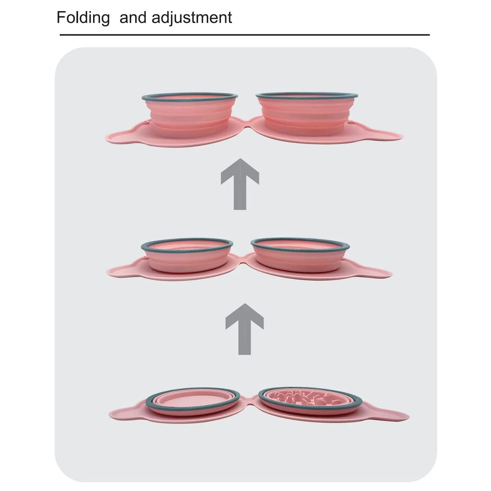 Faltbarer Silikon Hundenapf – Slow Feeder, Reisenapf, Anti-Rutsch-Matte, 4 Farben