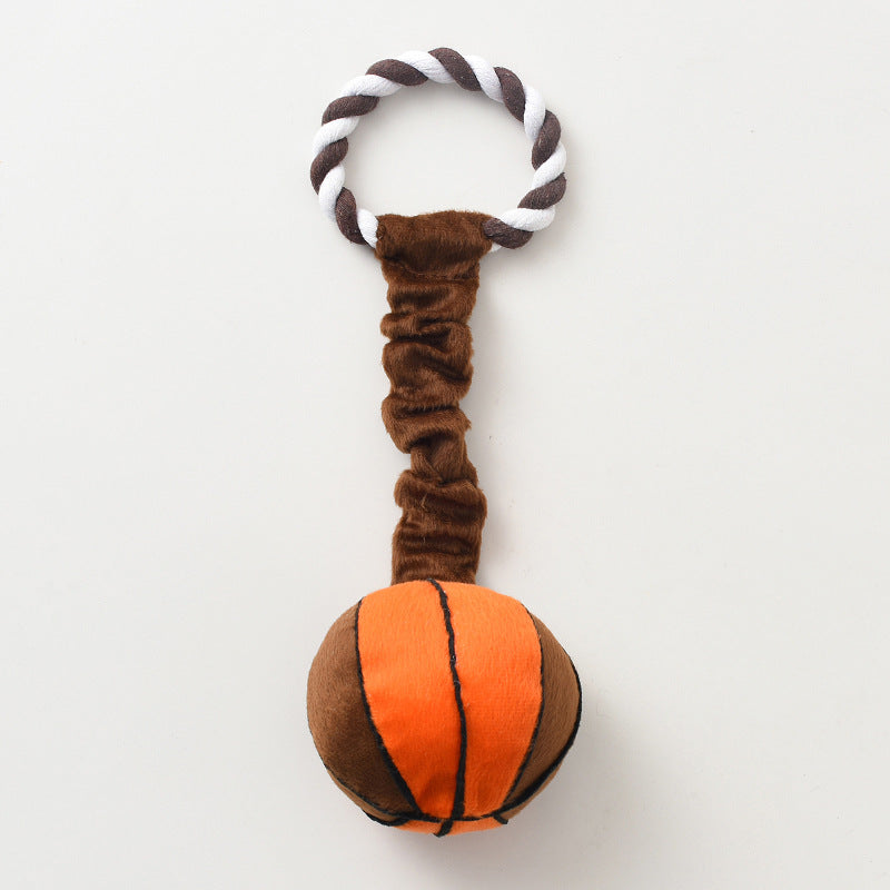 Superweicher Stoffball mit Sound fuer Hunde - Interaktiv | Zahnpflege | 3 Designs | Fussball Basketball Tennis