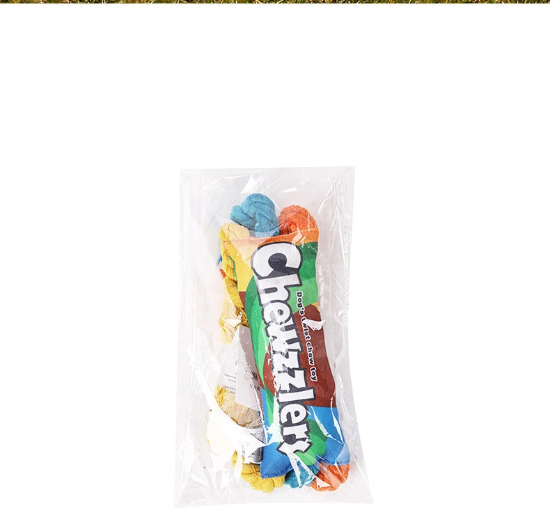 Baumwollseil Knotenspielzeug für Hunde – Regenbogenfarben | Zahnpflege & Kauen | 41 cm