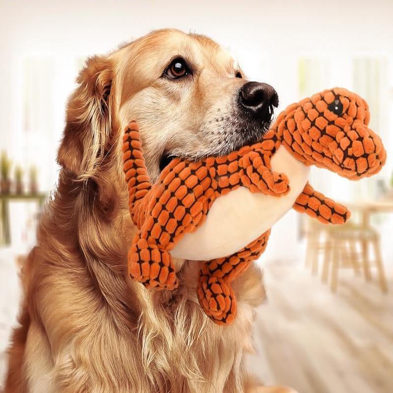 Plüsch-Dinosaurier für Hunde – Quietscher, groß & kuschelig