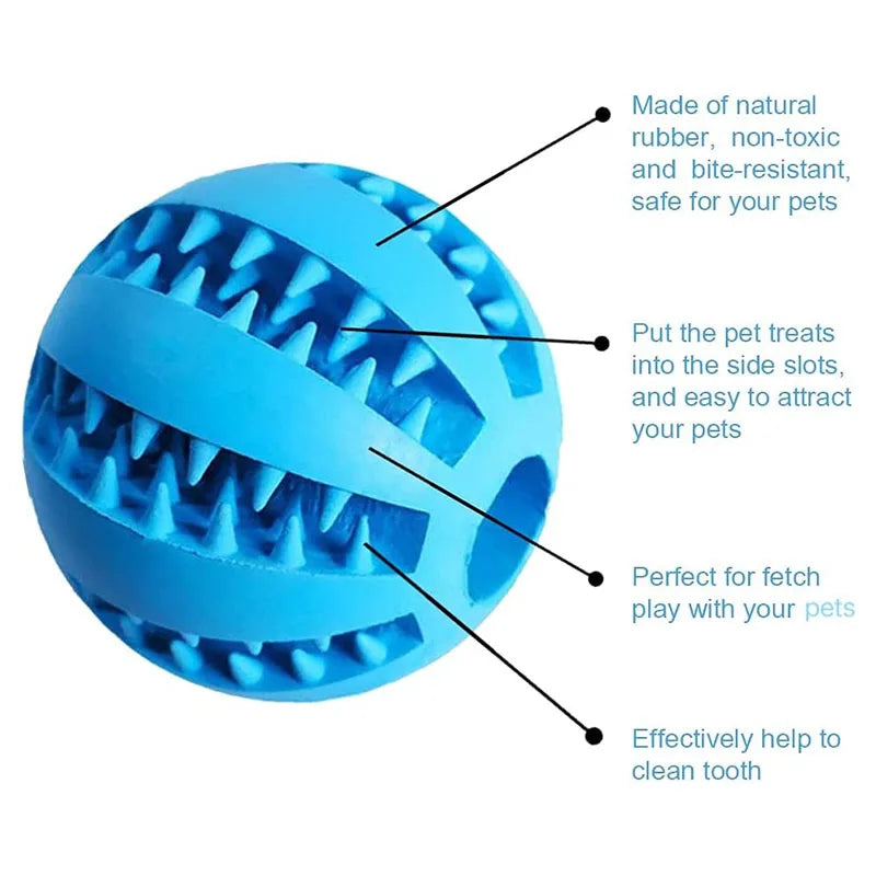 Interaktiver Kauball für Hunde – Zahnreinigung & Snackspender, 6 Farben, 5 & 7cm