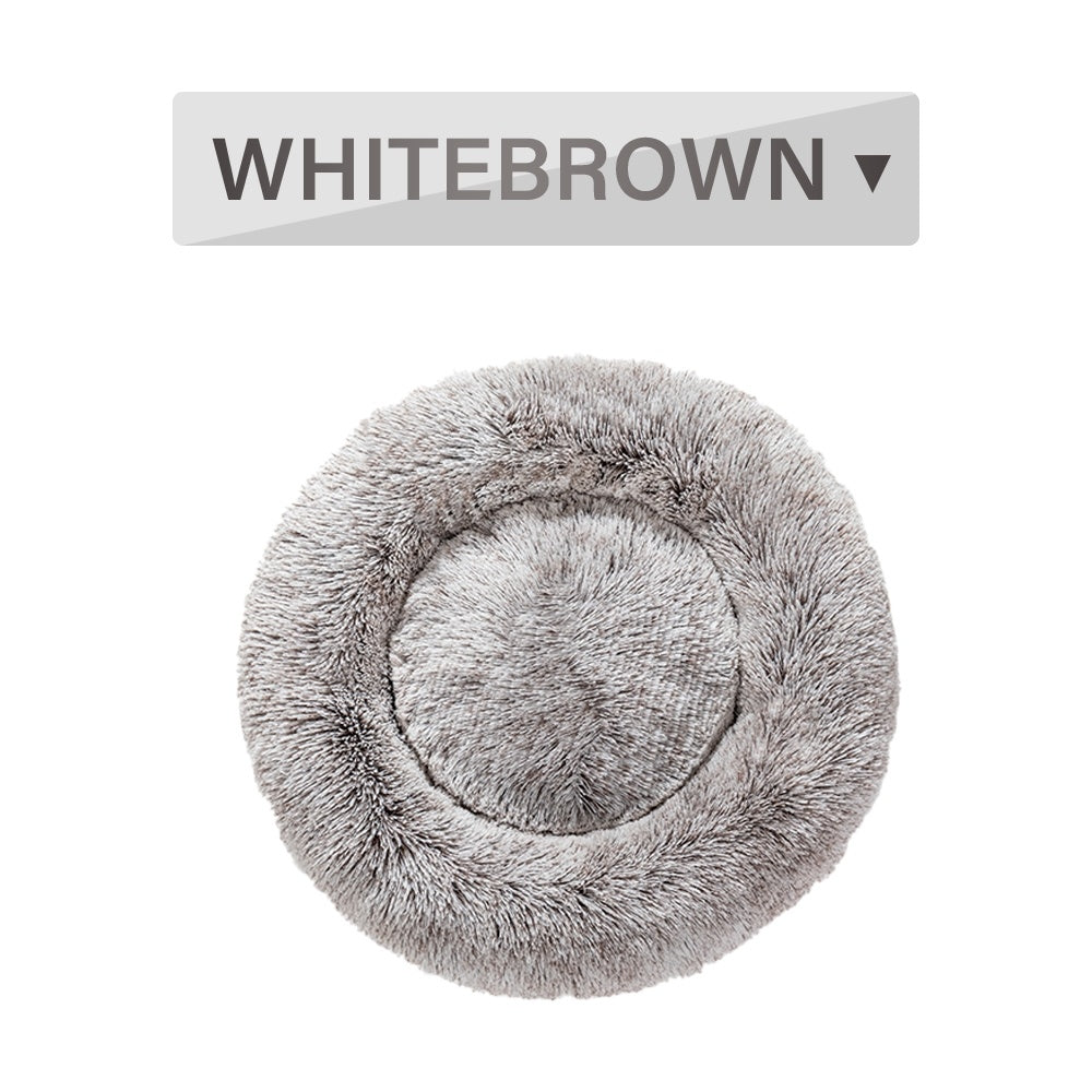 Flauschiges Donut-Hundebett – Luxus-Langflor-Plüsch, 11 Farben, S–XL
