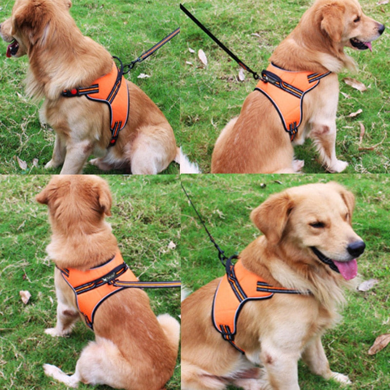 Hundegeschirr Weste 1000D Oxford – Atmungsaktiv, Reflektierend, No-Pull, S–XL