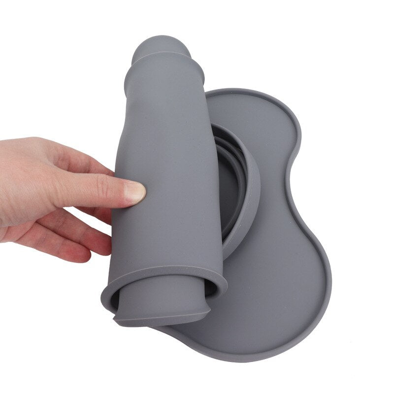 Schräger Hundenapf PC/ABS – 15° Neigung, abnehmbar, Grau / Schwarz