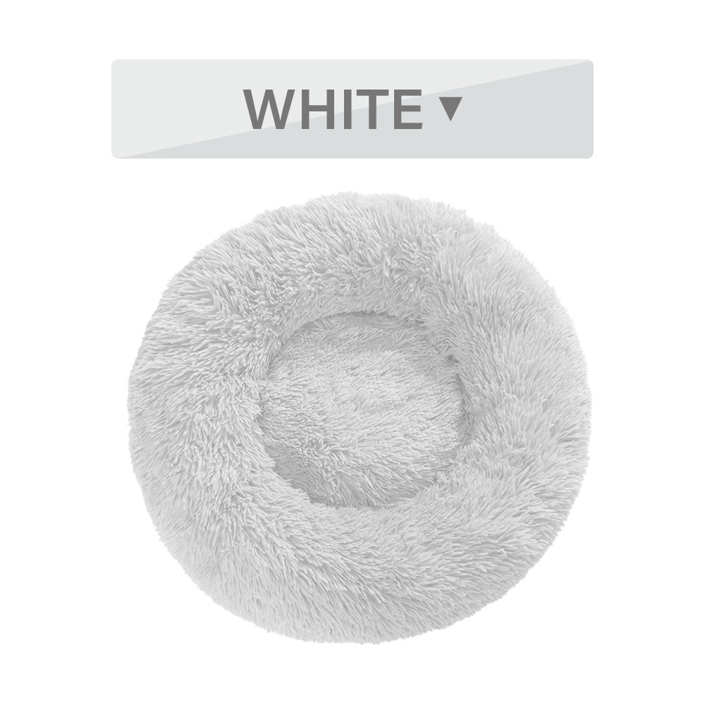 Flauschiges Donut-Hundebett – Luxus-Langflor-Plüsch, 11 Farben, S–XL