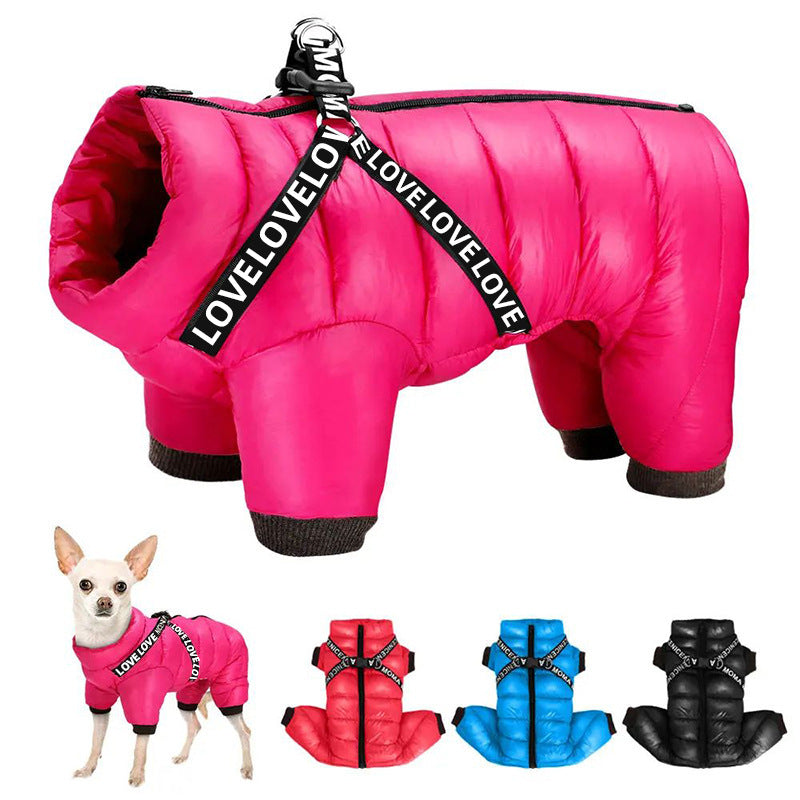Winddichter Hundemantel – vierbeinig, warm & gefüttert, Größe 10–22