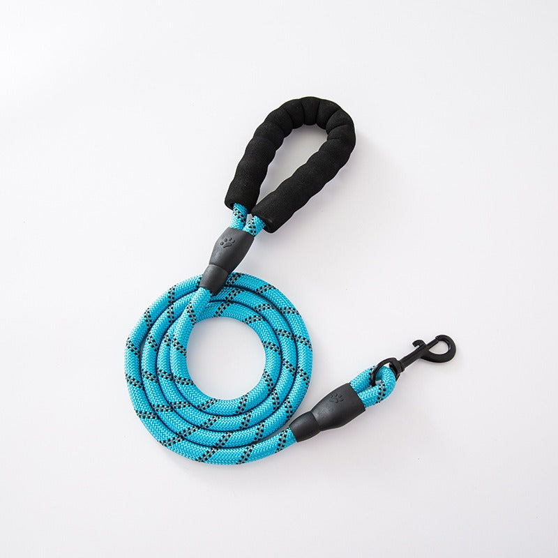 Hundeleine mit Schaumstoffgriff – Nylon-Rundseil, 8 Farben