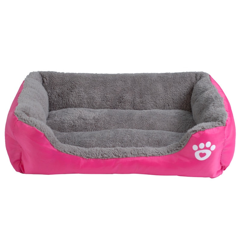 Fleece Hundesofa mit Pfoten-Design – weiches Hundebett wasserfest, 9 Farben, S bis XXXL
