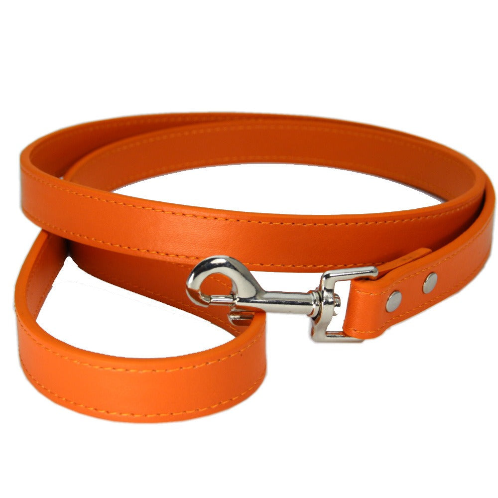 PU-Leder Hundeleine – 16 Farben, 1,0 / 1,5 / 2,0 cm x 120 cm, für Hunde & Katzen