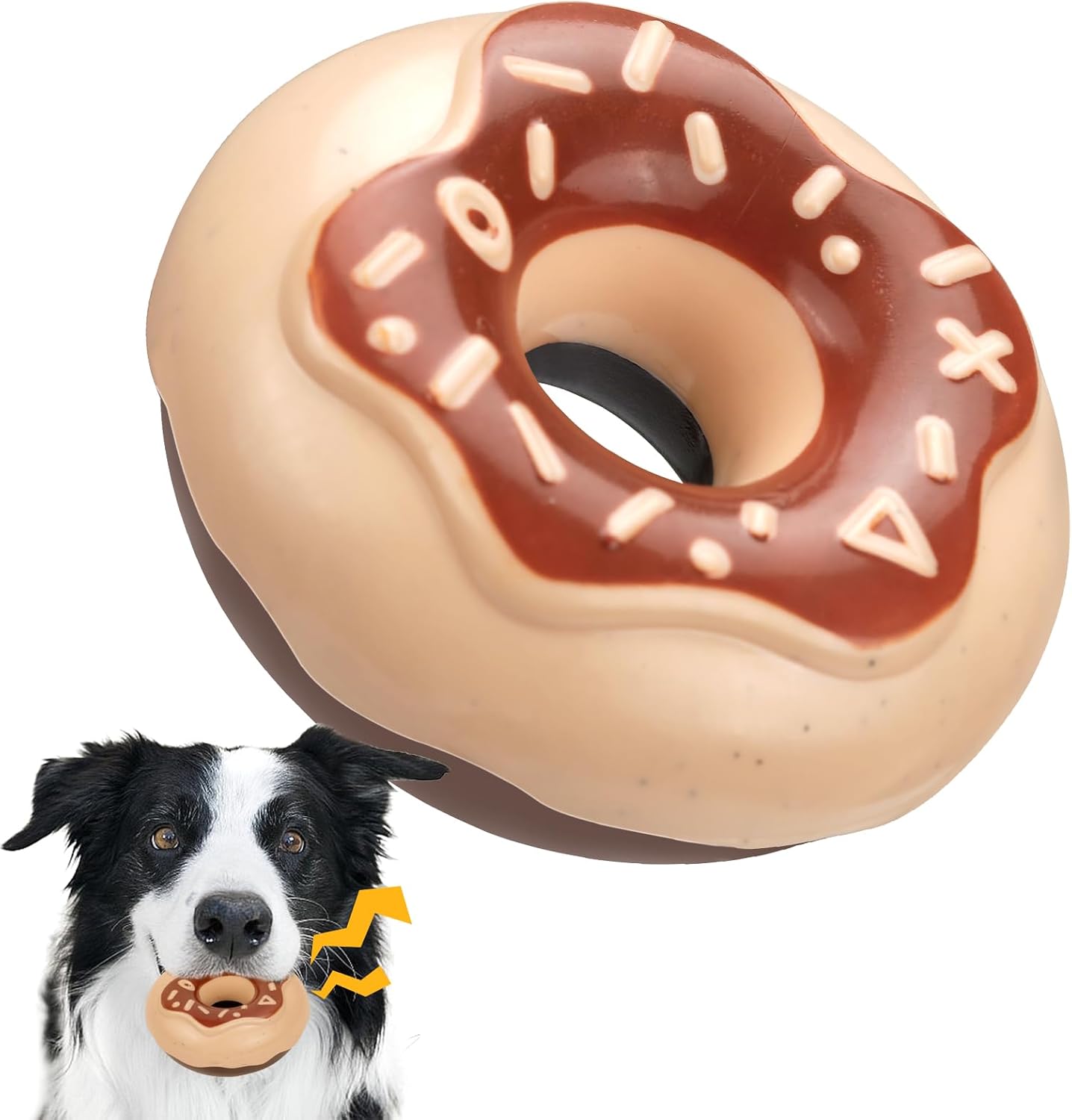 Donut Kauspielzeug für Hunde – TPR, Quietscher & Zahnpflege