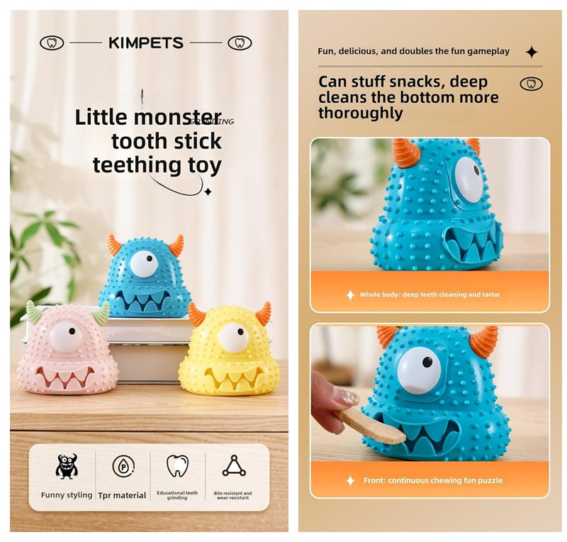 Silikon Monster Spielzeug für Hunde – Quietscher, Zahnpflege & Snack-Fach