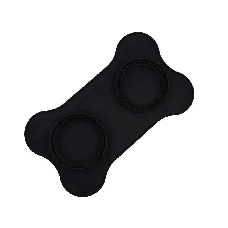 Schräger Hundenapf PC/ABS – 15° Neigung, abnehmbar, Grau / Schwarz