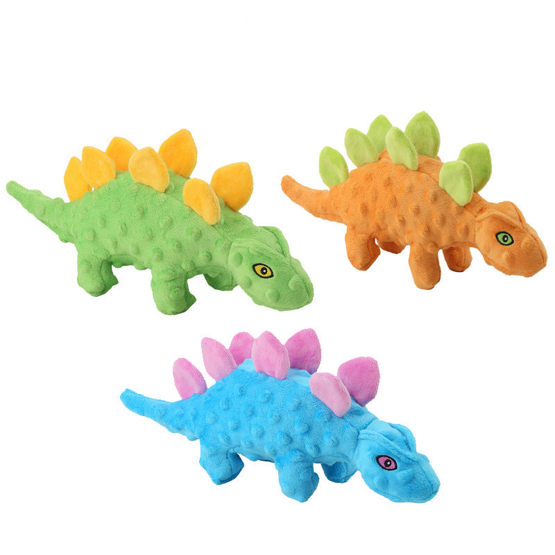 Hundespielzeug Plüsch-Stegosaurus 2-in-1 | Sound & Stachelball | 33 cm | 3 Farben
