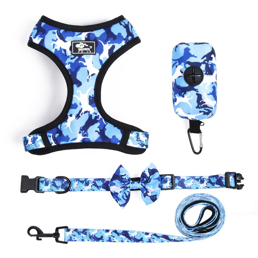 Hundegeschirr-Set Camouflage – 4-teilig, S–XL, 4 Farben